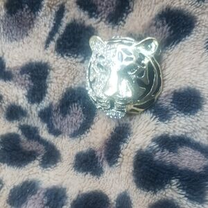 Gold Tiger Head Ring - Statement Animal Jewelry